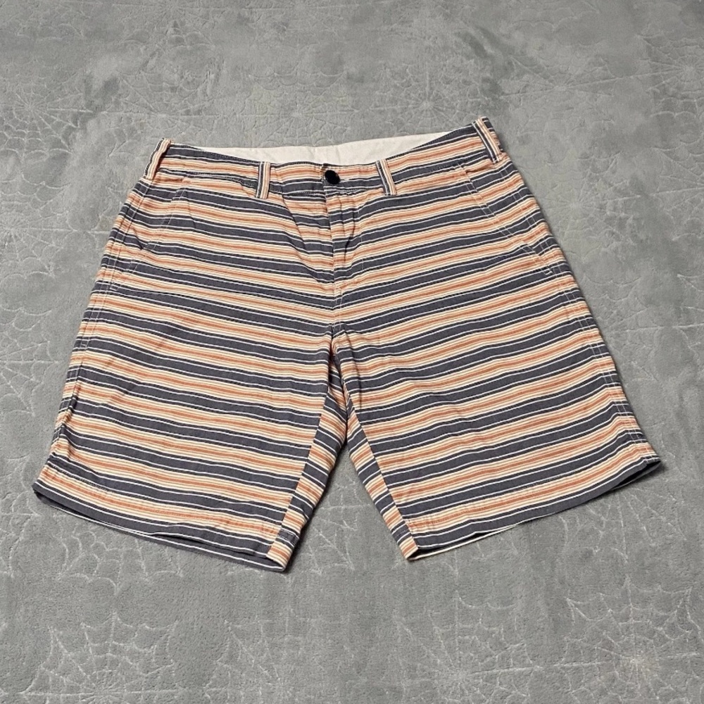 Bonobos Chino Shorts Mens 29 x 9 White Blue Red Striped Cotton Coastal Preppy